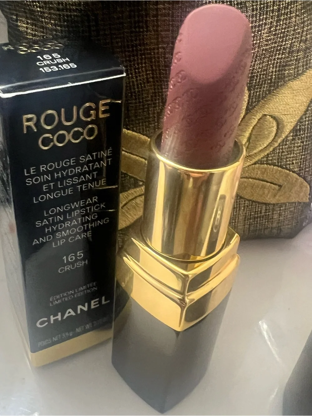 CHANEL Rouge Coco Longwear Satin Lipstick - Mauve Pink 165 Crush